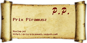 Prix Piramusz névjegykártya